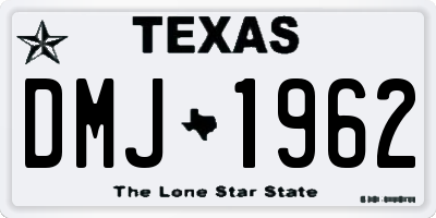TX license plate DMJ1962