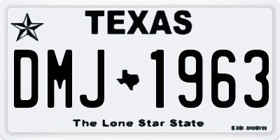 TX license plate DMJ1963