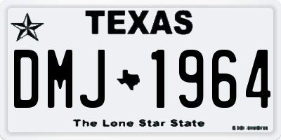 TX license plate DMJ1964