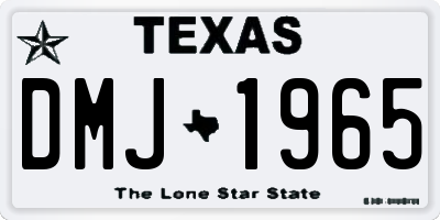 TX license plate DMJ1965