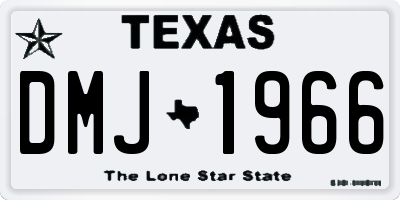 TX license plate DMJ1966