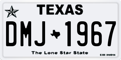 TX license plate DMJ1967