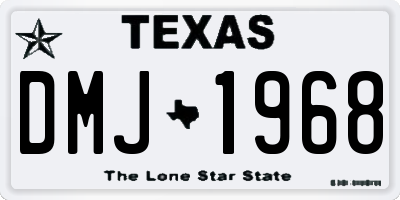 TX license plate DMJ1968
