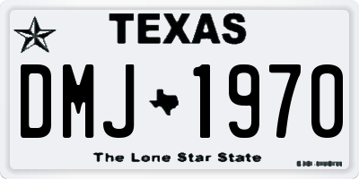 TX license plate DMJ1970