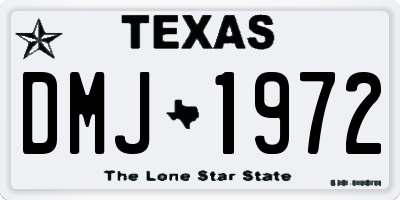 TX license plate DMJ1972