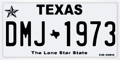 TX license plate DMJ1973