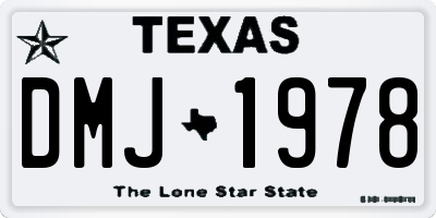 TX license plate DMJ1978
