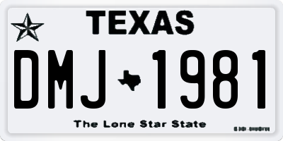 TX license plate DMJ1981
