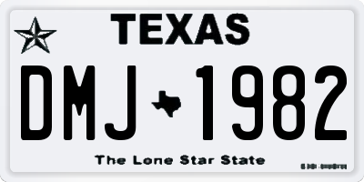 TX license plate DMJ1982