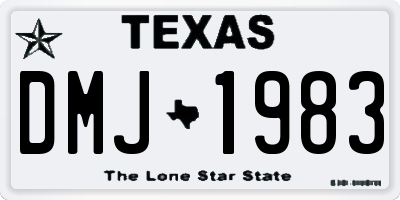 TX license plate DMJ1983