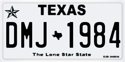 TX license plate DMJ1984