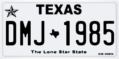 TX license plate DMJ1985