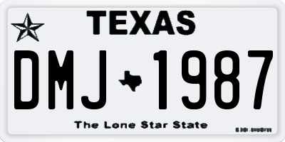 TX license plate DMJ1987