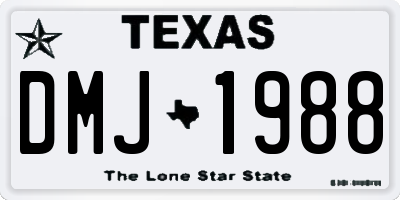 TX license plate DMJ1988