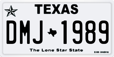 TX license plate DMJ1989