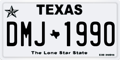 TX license plate DMJ1990