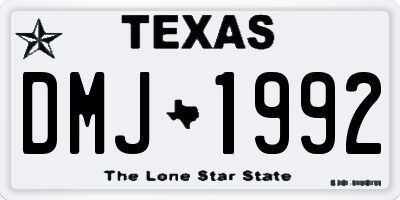 TX license plate DMJ1992