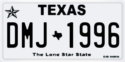 TX license plate DMJ1996