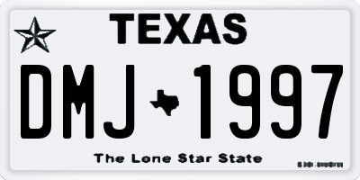 TX license plate DMJ1997