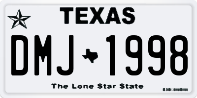 TX license plate DMJ1998