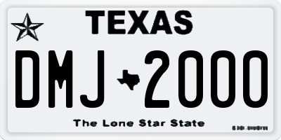 TX license plate DMJ2000