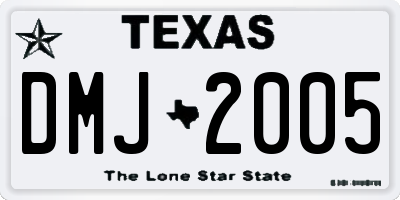 TX license plate DMJ2005