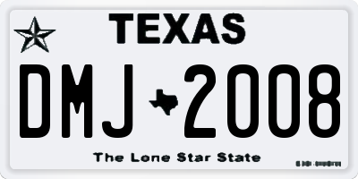 TX license plate DMJ2008