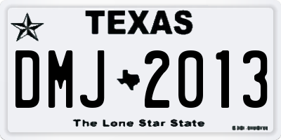 TX license plate DMJ2013
