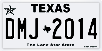 TX license plate DMJ2014