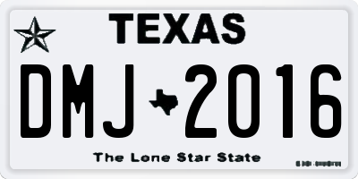 TX license plate DMJ2016