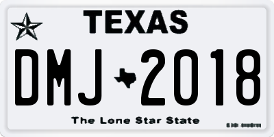 TX license plate DMJ2018