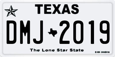 TX license plate DMJ2019