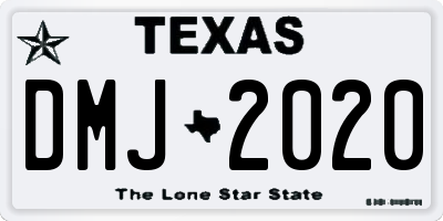 TX license plate DMJ2020