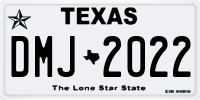 TX license plate DMJ2022
