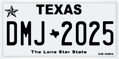 TX license plate DMJ2025
