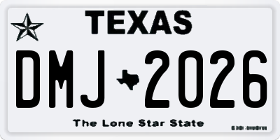 TX license plate DMJ2026