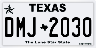 TX license plate DMJ2030