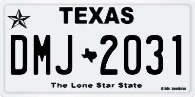 TX license plate DMJ2031