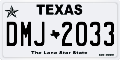 TX license plate DMJ2033