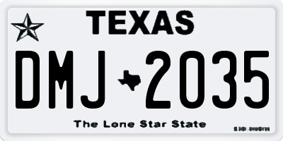 TX license plate DMJ2035