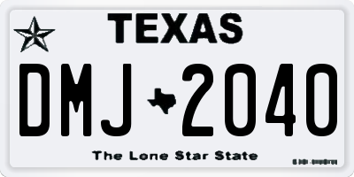 TX license plate DMJ2040