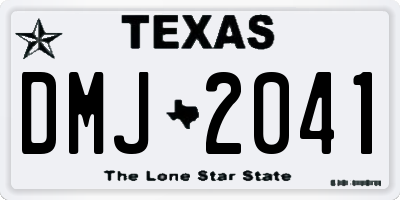 TX license plate DMJ2041