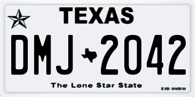 TX license plate DMJ2042
