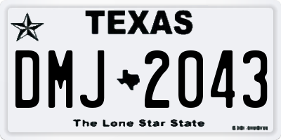 TX license plate DMJ2043