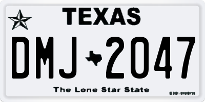 TX license plate DMJ2047