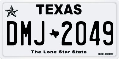 TX license plate DMJ2049