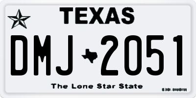 TX license plate DMJ2051