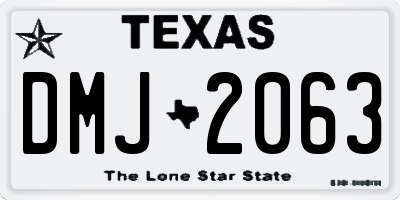 TX license plate DMJ2063