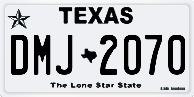 TX license plate DMJ2070
