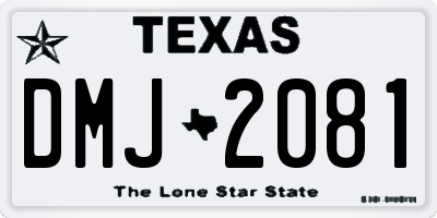 TX license plate DMJ2081
